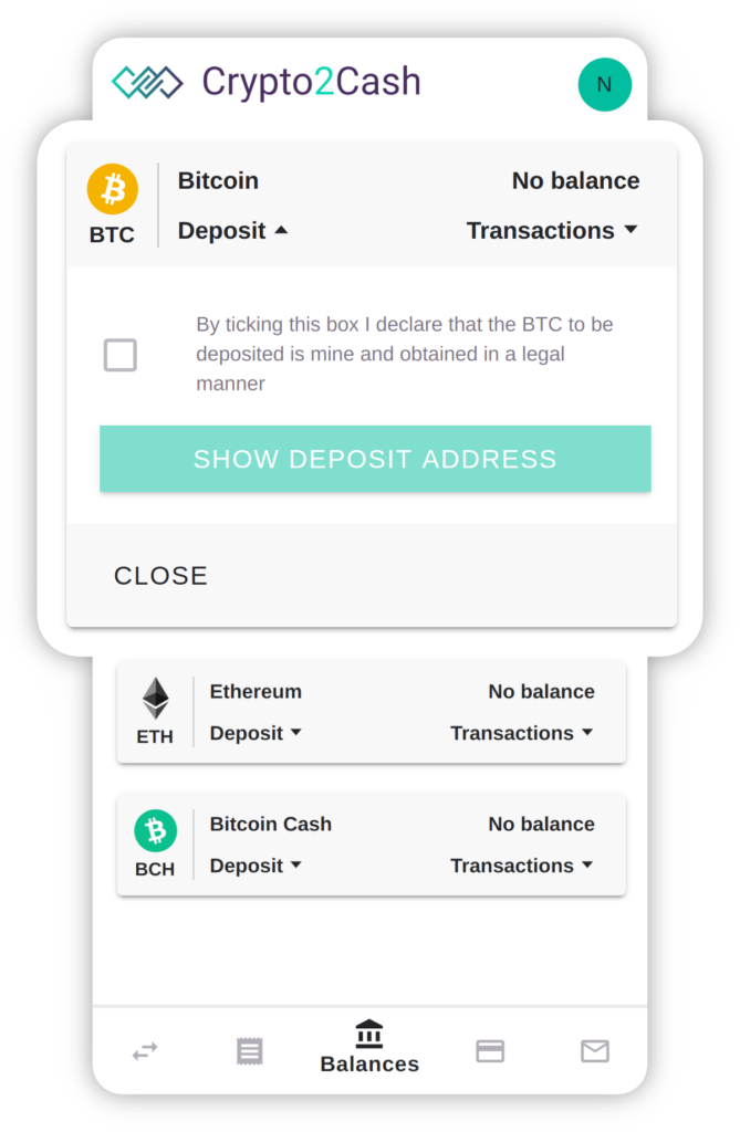 crypto2cash App