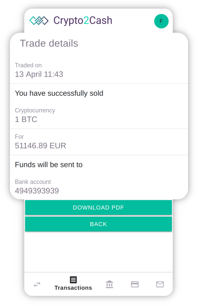 crypto2cash App